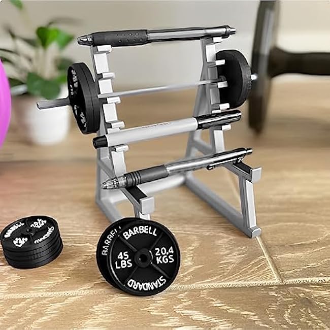 Squat Rack Pen Holder for Desk,Barbell Rack Pen Holder Mini Squat Rack Ornaments with Weights & Barbells,Mini Barbell Rack for Office Gym heme Decorations Fun Desk Accessories