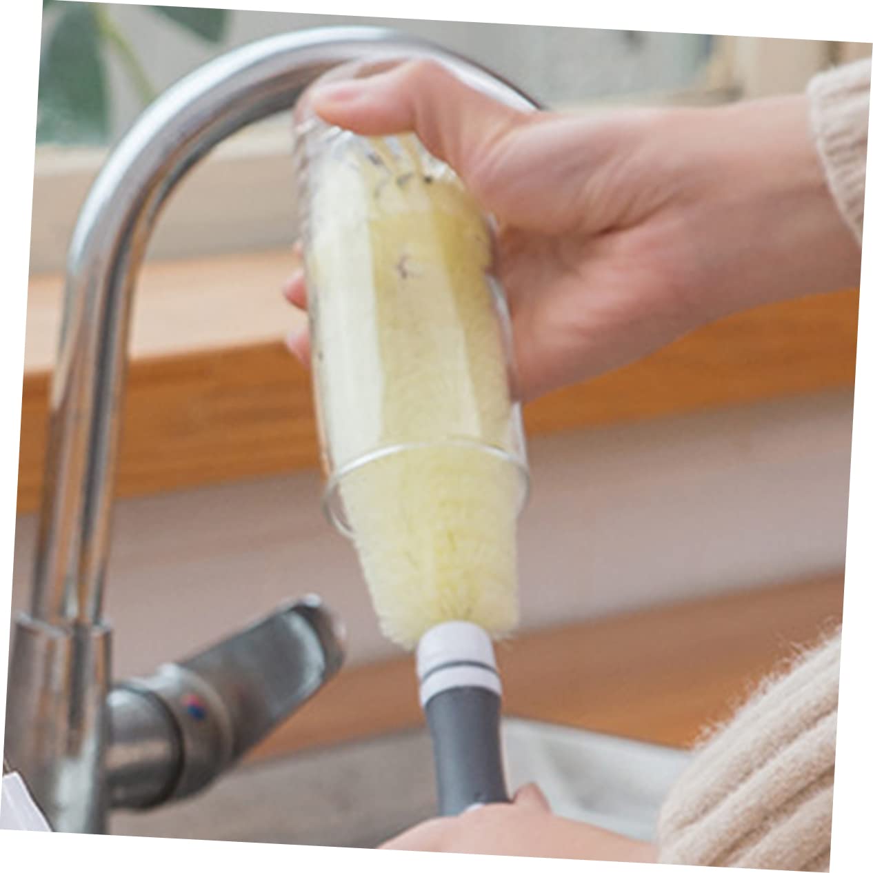 Mobestech 2piezas Cepillo De Limpieza De Copas Mango Herramienta Duradera para Biberones y Botellas para Hogar y Cocina Diseño Compacto y Práctico para Almacenamiento