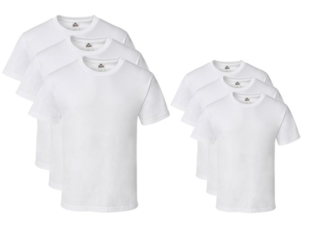 Alstyle Mens Cotton Crew Neck Short Sleeve T-Shirt 6-Pack White 4XL