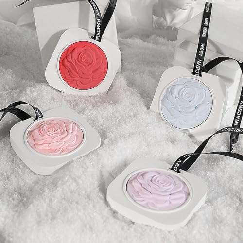 Ambientador para auto en forma de flor aroma rosa miniatura 7
