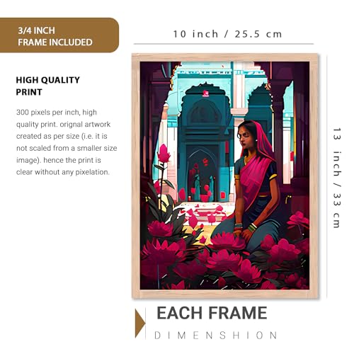 Image of kotart Premium Digital Traditional Art Paintings with Frame for Home Decoration - Painting for Living Room Bedroom Office Room Decor - Painting for Wall Decoration - Pack of 6 (Art 7)