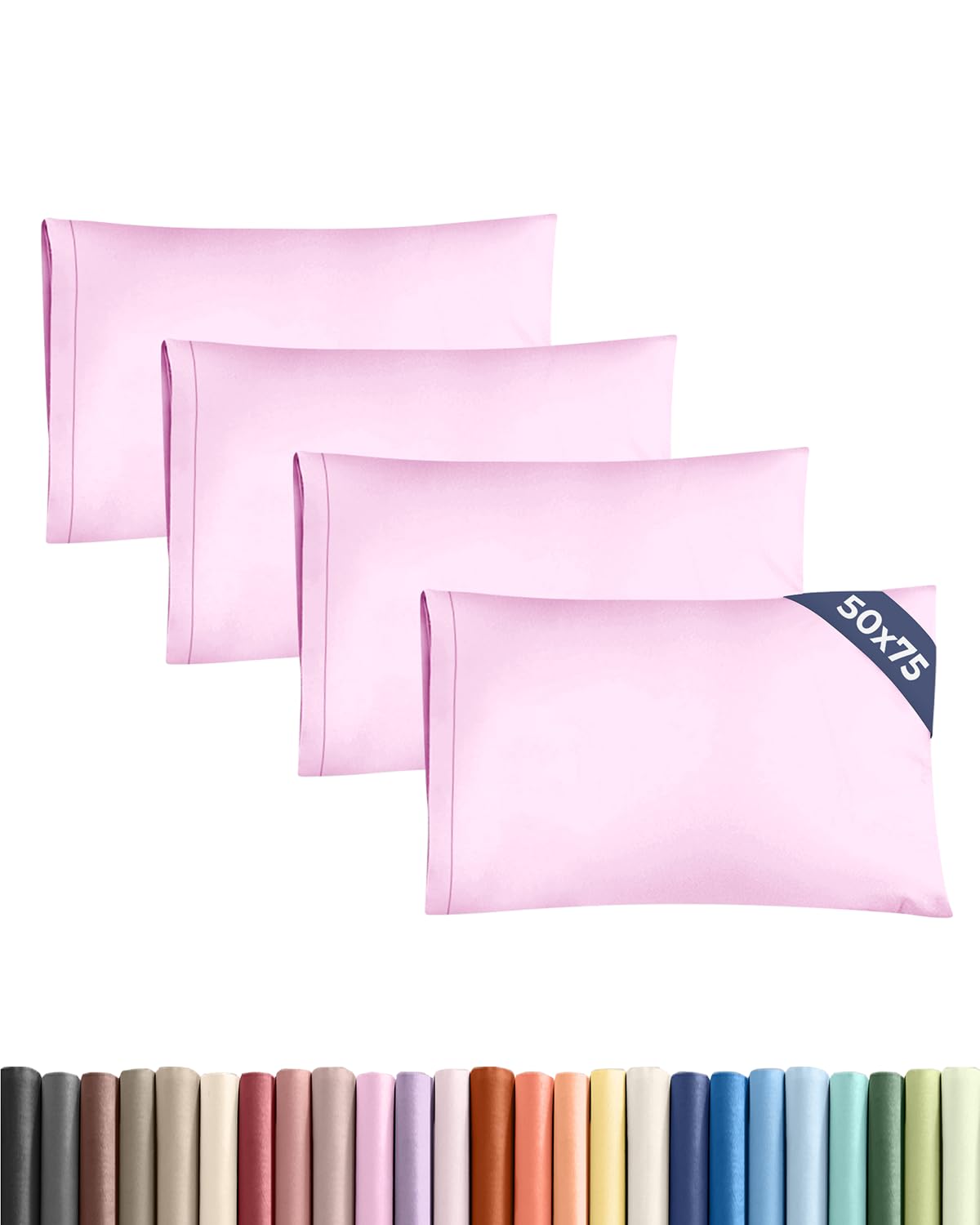 CGK 4 Pack Standard Size Light Pink Pillow Cases 50x75 cm with Envelope Closure - Brushed Microfiber - Soft, Wrinkle & Fade Resistant - Breathable, Hypoallergenic & OEKO-TEX Standard 100 Certified โ image 1
