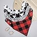 Stadela 100% Cotton Baby Bandana Drool Bibs for Drooling and Teething Nursery Burp Cloths 4 Pack Set for Boys – Lumberjack Deer Animal Woodland Forest Wood Trees Buffalo Plaid