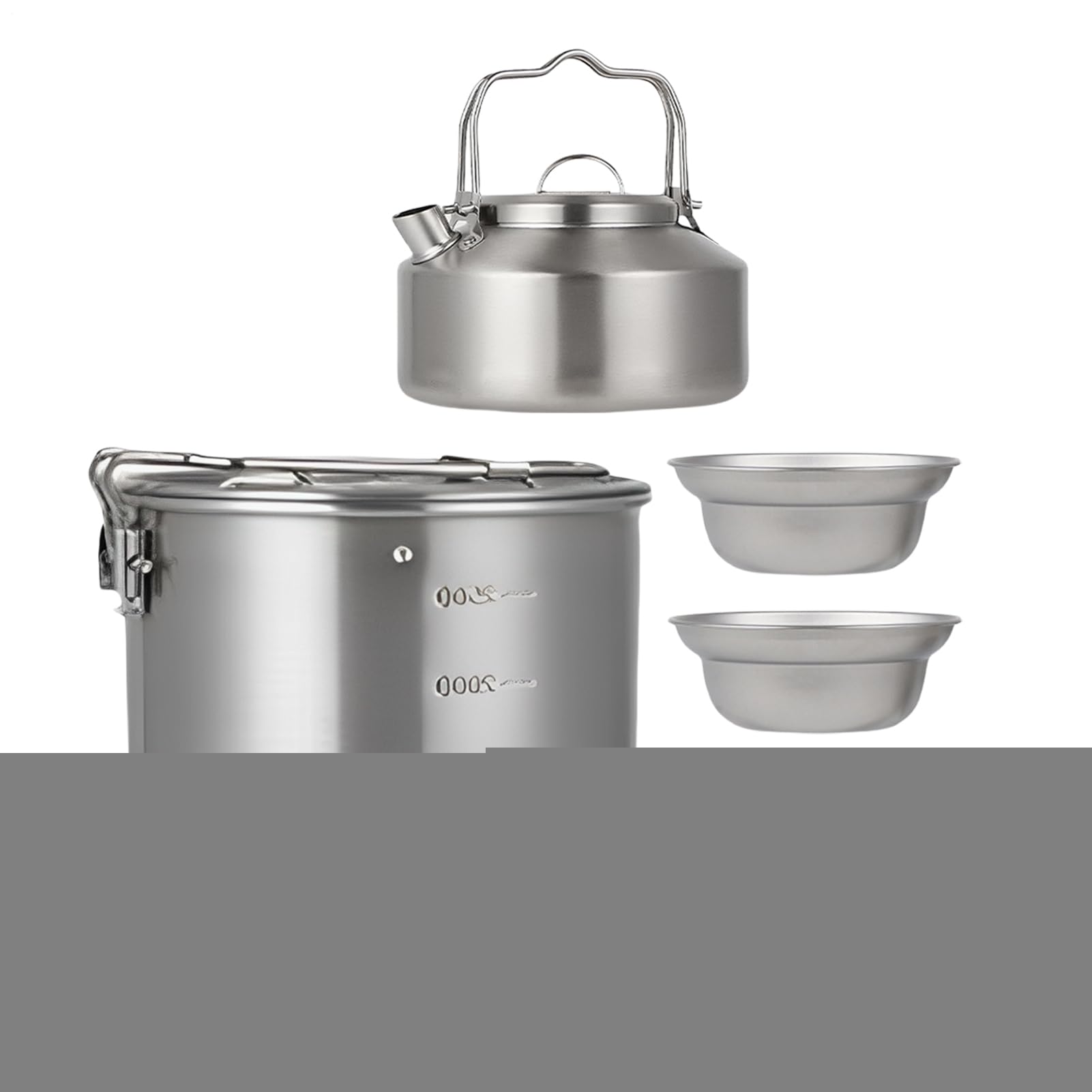 Camping Cooking Set Portable Cook Pot Set for Outdoor Cooking, Gear survival Gear for Adult and Family, idealny do podróży, wędrówek, pikników i przygód na podwórku