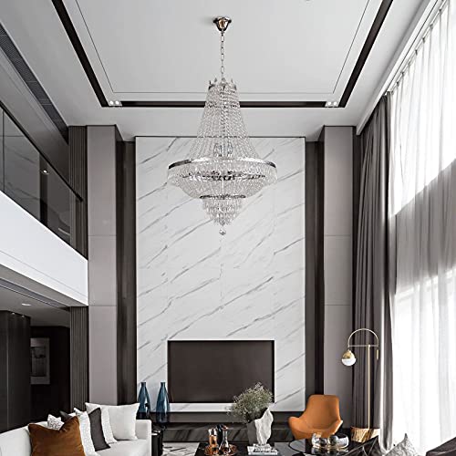 Lustre cristal moderne ajustable pour sublimer une pièce de plafond bas