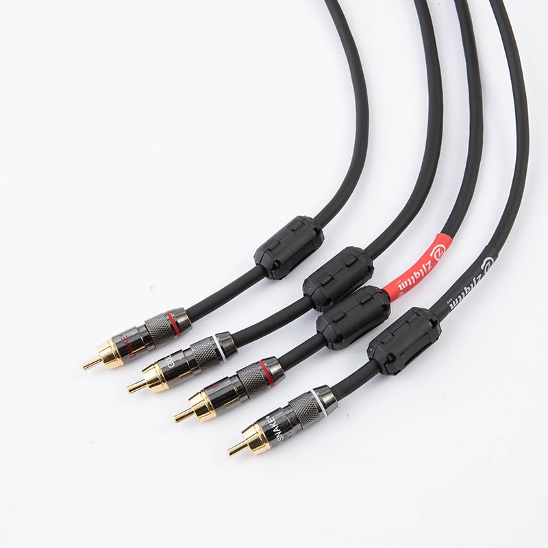 Two to Two 2AV red and White Dual Lotus Heads, Two AV Audio Cables, subwoofer, Audio amplifier16FT