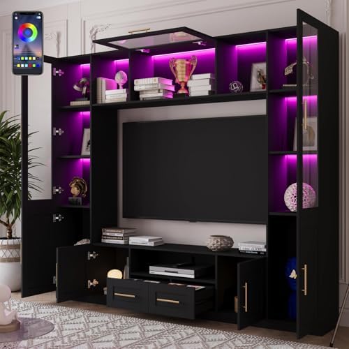 94" Wall Unit Entertainment Center for TVs up to 70",Modern TV Co...
