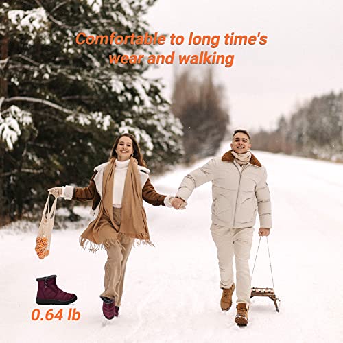 Scecocrs Women Winter Warm Fur Lined Snow Boots, Waterproof Ankle Boots With Zipper For Women,Comfortable Women's Non-Slip Booties For Outdoor #TOP5