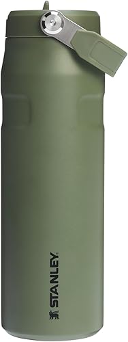 Miniatura 25 de Stanley IceFlow - Botella de agua con pajilla abatible 2.0 de 16 onzas, popote integrado con apertura más grande, ligera y resistente a fugas, acero