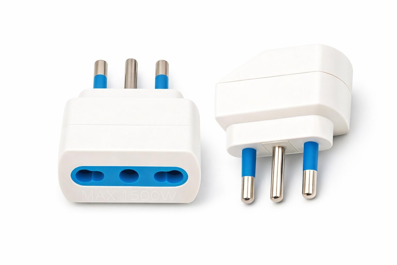 Adattatore Presa 10A 16A, Riduttore Presa Bivalente Italiana, Spina Piccola, Set 2 Pezzi, Compatto Sicuro 1500W, Presa Piccola Grande Casa Ufficio - Prometeo Electronics