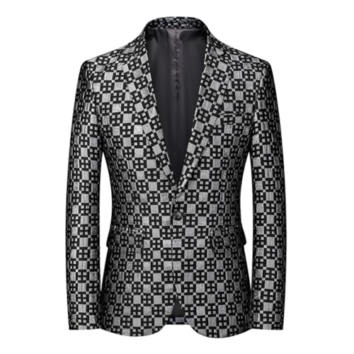 Blazers ajustados para hombre, a cuadros, jacquard, fiesta, caballero, traje casual, Color G2, L