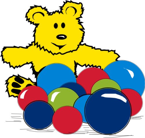 Indigos UG ME289 Tatuaggio Murale, Orsetti Giocare a Palla, Multicolore, 40 x 38 cm