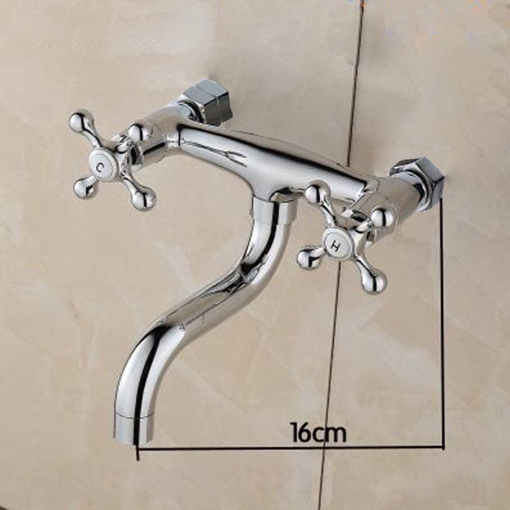 Grifo de pared para cocina o baño, con dos mandos