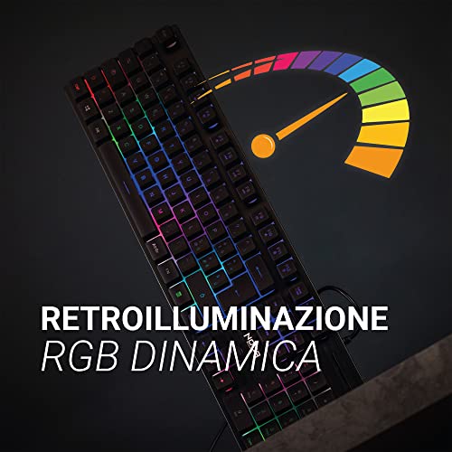 Shield Tastiera Gaming a Membrana Cablata USB, 105 Tasti, Retroilluminazione Arcobaleno, 19 Tasti Anti-Ghosting, Layout Italia, PC/Computer - Tastiera gaming - Immagine 4
