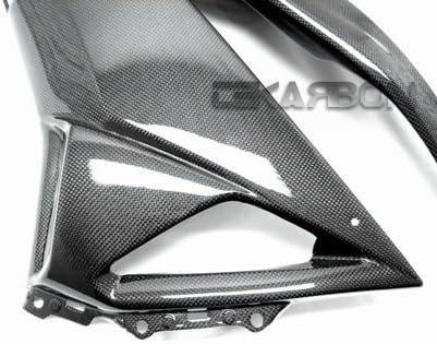 Replacement for Large Side Fairings, Kawasaki ZX6R (2009-2012), Carbon Fiber, 1x1 Plain Weave