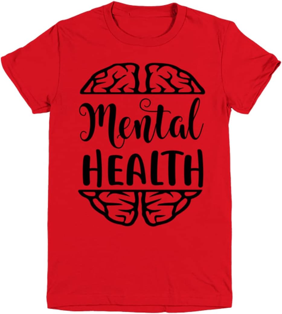 Mental Health Awareness Youth Tees Teens Girls Boys T-Shirt Tops Red