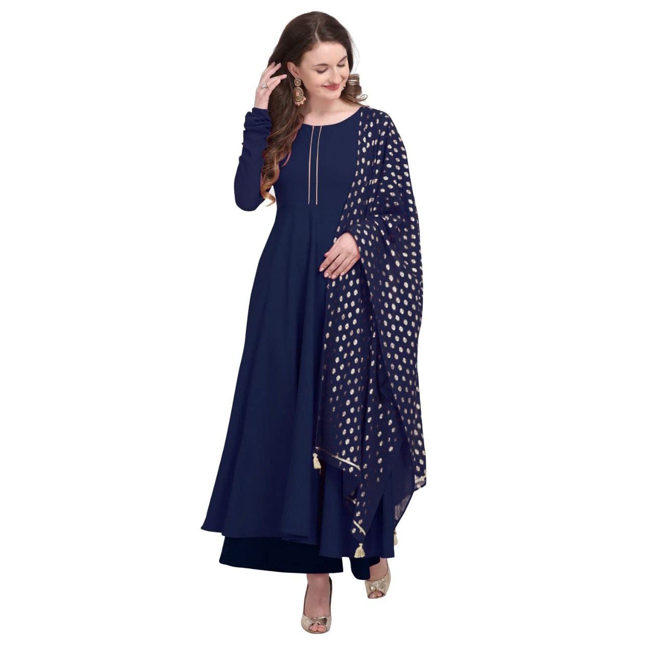 julee Women's Crepe Solid Readymade Kurti With Dupatta Set (Priyanka-New)-picture-32
