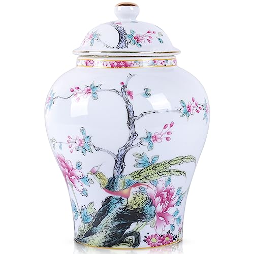 Chinese Ginger Jar with Lid Chinoiserie Antique Style,Home Decorative Retro