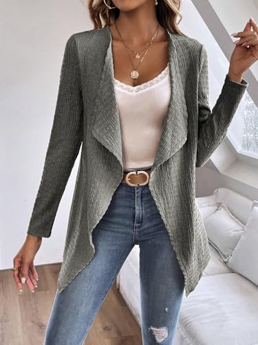 Women's Long Sleeve Open Front Cardigan Casual Loose Lightweight Drape Cozy Knit Sweaters Fall Dusters2