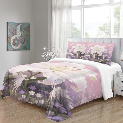 Linge de lit fermeture éclair cachée Lily 3D housse couette 200x200cm ado