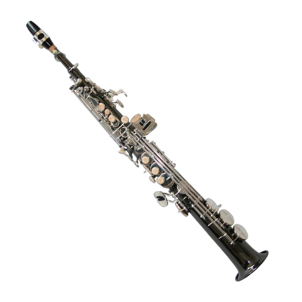 Sopran Saxophon, gerade, schwarz-chrom, mit Koffer
