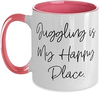 Juggling is My Happy Place. Two Tone 11oz Mug, Juggling Cup, Unique Idea s For Juggling