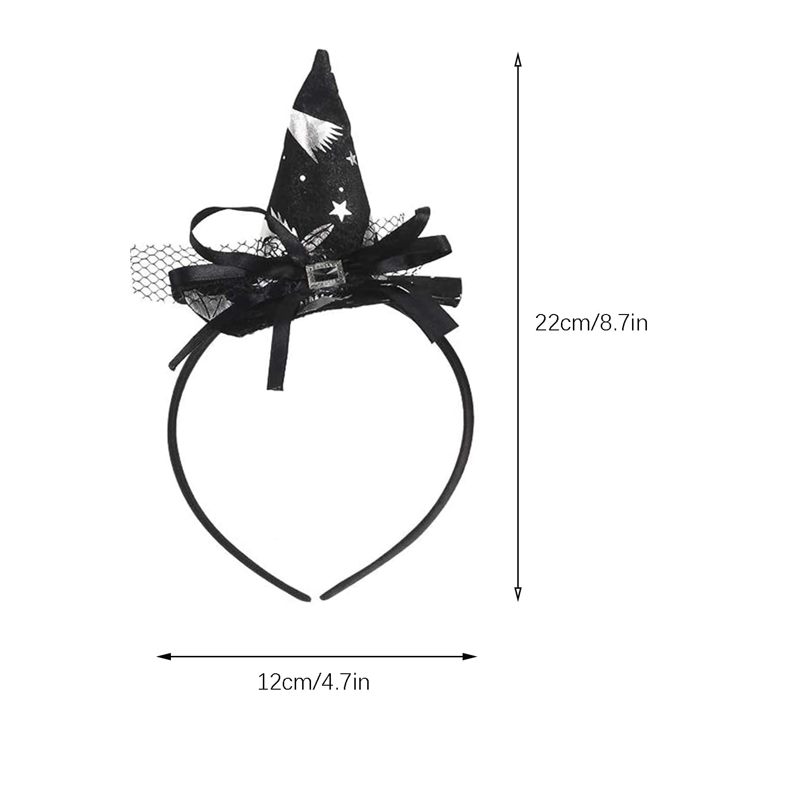 Eterspr 6 Pieces Witch Hat Headband, Halloween Headbands, Spider Skull Star Headpiece, Children's Women's Headpiece - Image 4