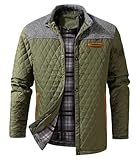 INVACHI Men's Quilted Jacket Casual Stylish Lightweight Packable Business Coat with Stand Collar