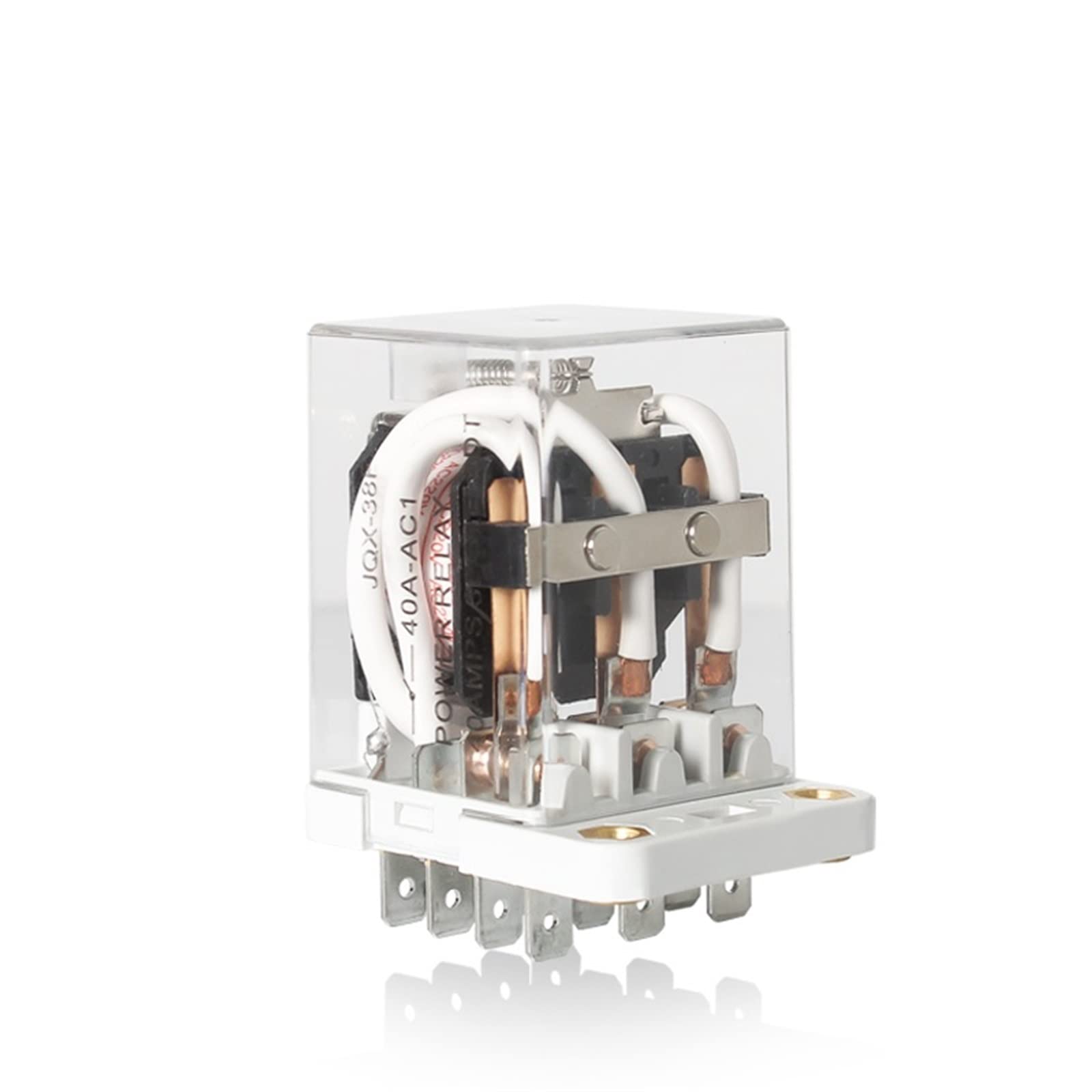 Zwischenrelais JQX-38F 3Z 40A Leistungsrelais mit Sockel 11-polig DC12V DC24V AC220V Ersatzteile (Size : 24VAC)