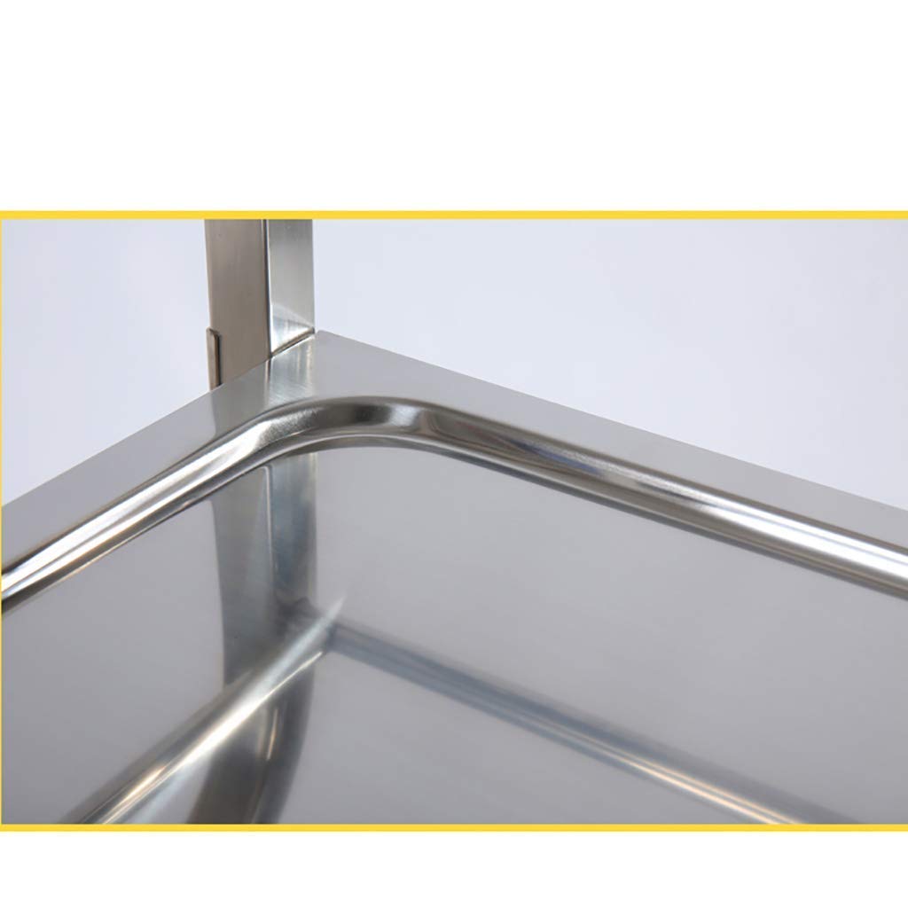 Carrello da tè a 3 livelli in acciaio inox, carrello da pranzo mobile per hotel e ristoranti, elegante mobile per ricevimenti, eventi e dessert, soluzione di servizio durevole ed elegante