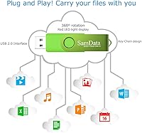 Vista 5 de Memoria USB de 128 GB, 1 unidad, unidad de memoria con luz LED para almacenamiento o copias de seguridad (1 unidad verde)