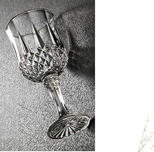 Image of Italian Style Classic White or Red Wine Glasses 230 ml Premium Crystal Clear Diamond Cut Glass | Perfect for Cocktail, Brandy, Mocktail, Champagne Set of (Big cry 250 ml$, 8)