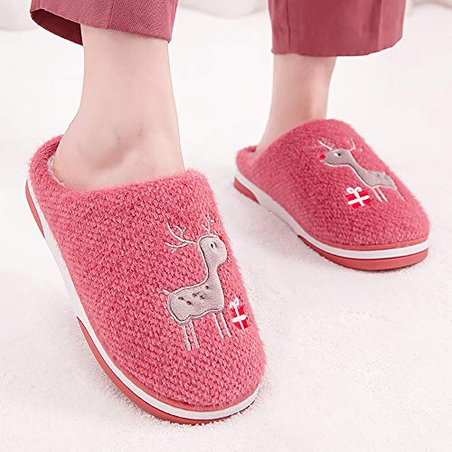 WINZYU Pantoffel Dames Heren Warme Zachte Comfortabele Sloffen Antislip Pluche Kerst Slippers Rendieren Cadeau Pluizige… - Image 4