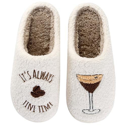 Image of Cute Animal Slippers for Women Man Cartoon Animal Slippers for Woman Fuzzy Memory Foam Winter Warm Fluffy Shoes