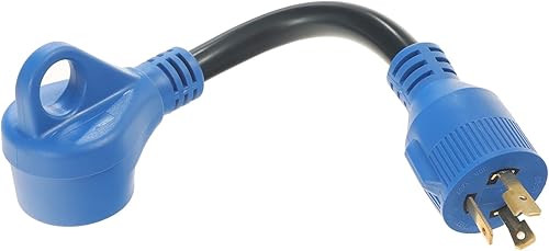 Miniatura 5 de Adaptador de enchufe RV de 3 clavijas, generador de 30 amperios a RV de 30 amperios, NEMA L5-30P a TT-30R, cable de extensión de adaptador de