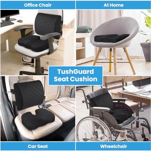 Tushguard Back&Seat Cushion, Car Seat Office Chair Cushions, Sciatica & Back Coccyx Tailbone Pain Relief Chair Pad, Memory Foam Lumbar Support Pillow For Computer Desk thumb #5