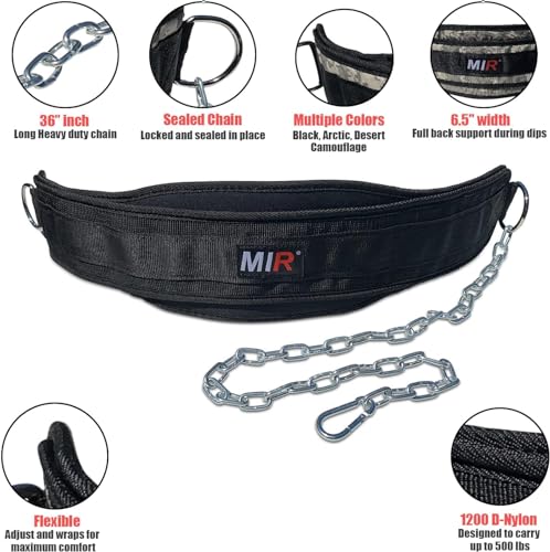 MiR Weighted Vest Lifting Dip Belt with Chain