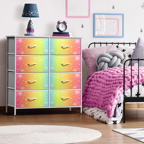 Sorbus Dresser with Fabric Drawers & Wood Top (8 Drawer, Rainbow Stars) - image 2