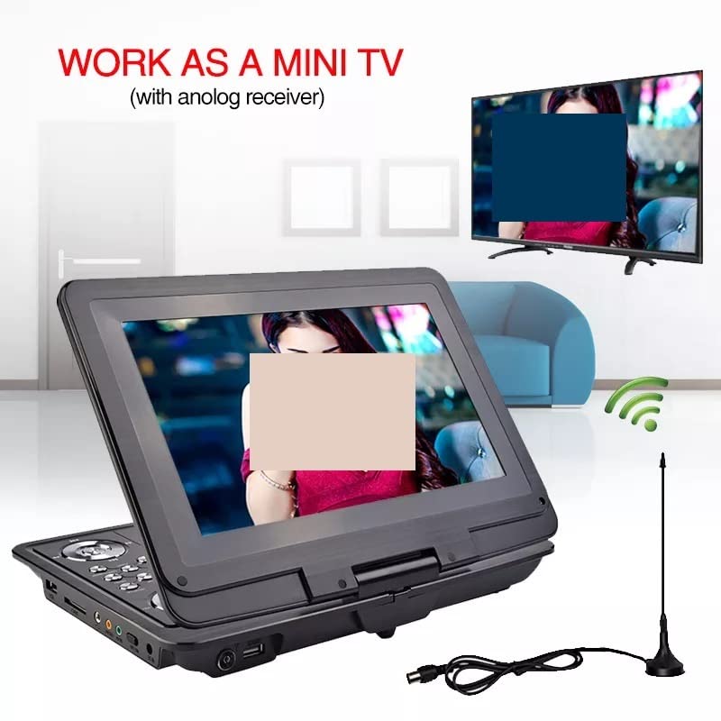 Reproductor de DVD 13 Pulgadas, HD, portátil, móvil, Digital, Reproductor Multimedia, TV, EVD, Radio, Tarjeta SD, Disco U para Coche y niños