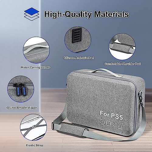 DEVASO Carrying Case Compatible with PS5, Hard Shell Travel Case for Playstation 5 Console Controlle