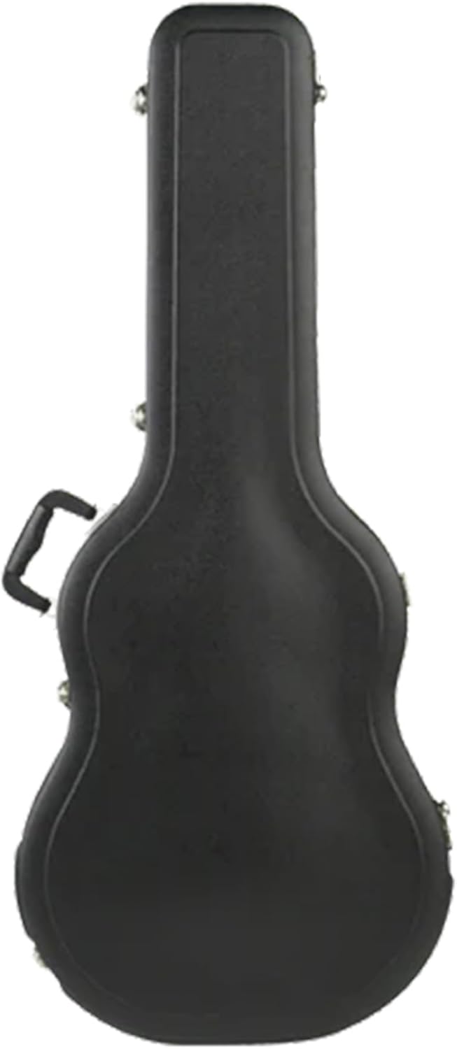 SKB Hardshell Travel Case for Dreadnought Acoustic Guitars, Molded In Bumpers for Protection, Plush Lined Interior and Latches, Black