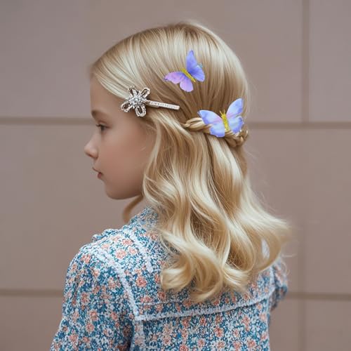 20 pinzas de mariposa para cabello color morado miniatura 5