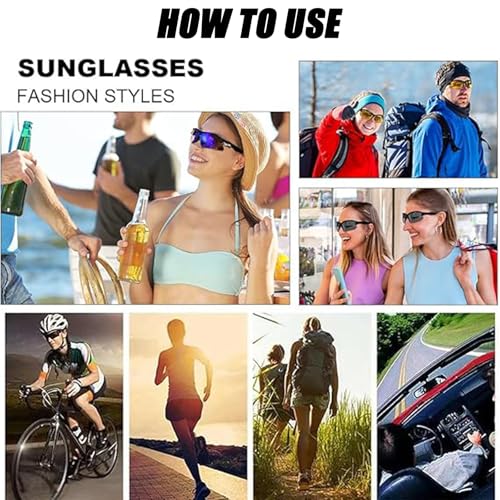 EXQUIMA 3 Pcs Cycling Glasses, Sports Sunglasses, Cycling Sunglasses for Men Women, Sunglassess Windproof Cycling Glasses UV400 Protection Light Sunglassess Outdoor Glassess for Men Woman - Image 3