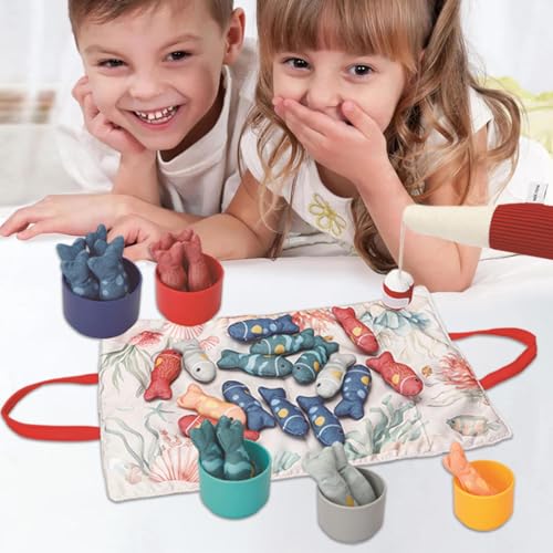 Juego de pesca de tela infantil actividades de aprendizaje preescolar interactivas 4