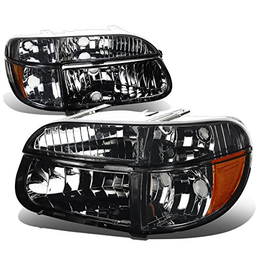 4PCs Smoked Housing Amber Corner Headlights + Bumper Lights Compatible with Ford Explorer 95-01 / Mercury Mountaineer 97