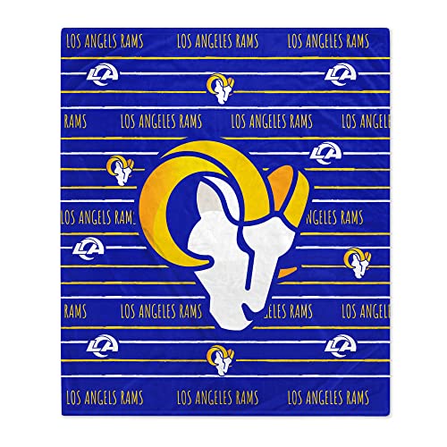 Pegasus Home Fashions Los Angeles Rams 60 x 80 Logo Stripe Flannel Fleece Blanket