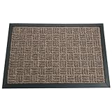 Rubber-Cal 03-196-ZWBR34;Wellington34; Rubber Backed Carpet Rug Mat, 3' x 5', Brown