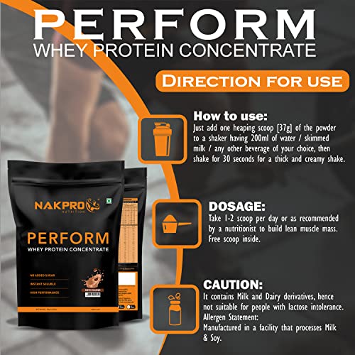 Image of NAKPRO NUTRITION Perform Whey Protein Concentrate | 2kg Coffee | 24g Protein, Trustified Certified