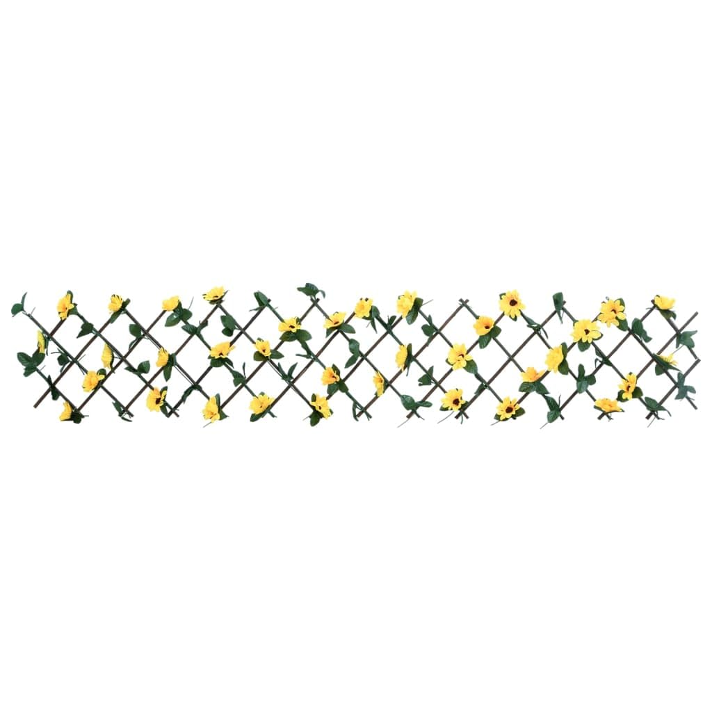 Enrejado con hiedra artificial, 5 unidades, ampliable, 180 x 20 cm, PVC, madera, valla de jardín, protección visual, paneles decorativos para jardín, valla de jardín para exteriores