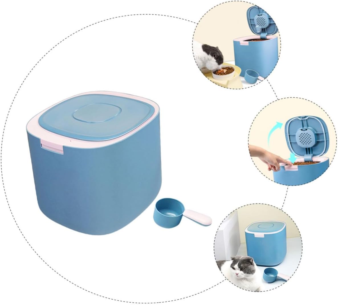 TOYANDONA 11l Sealed Pet Food Storage Bin Moisture-proof Dog and Cat Food Container with Lid Sturdy Grain Storage Bucket for Indoor Use